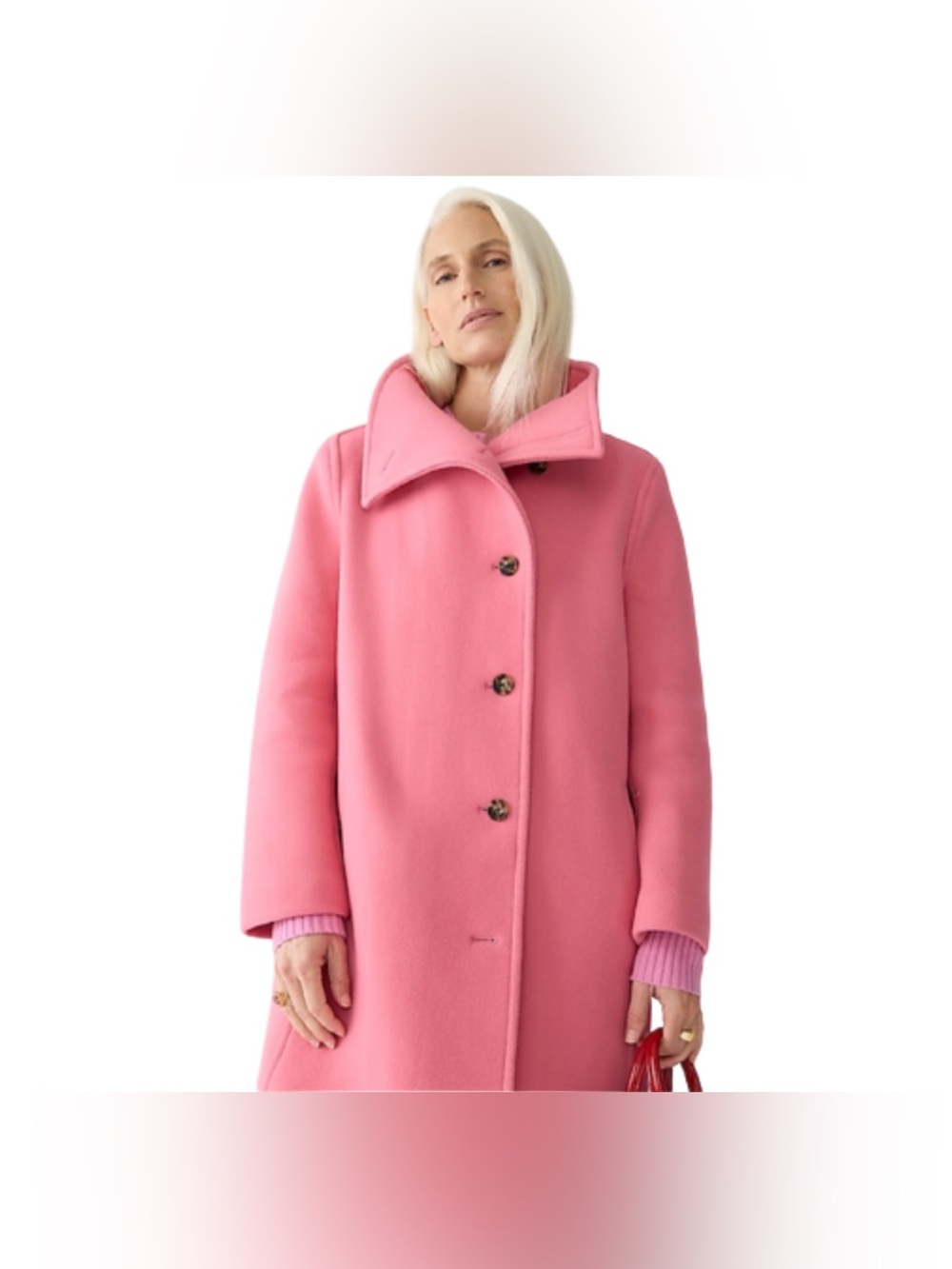 J. Crew Villa Coat Italian Stadium Pink Stand-Collar Wool-Blend 2021 - Picture 8 of 9
